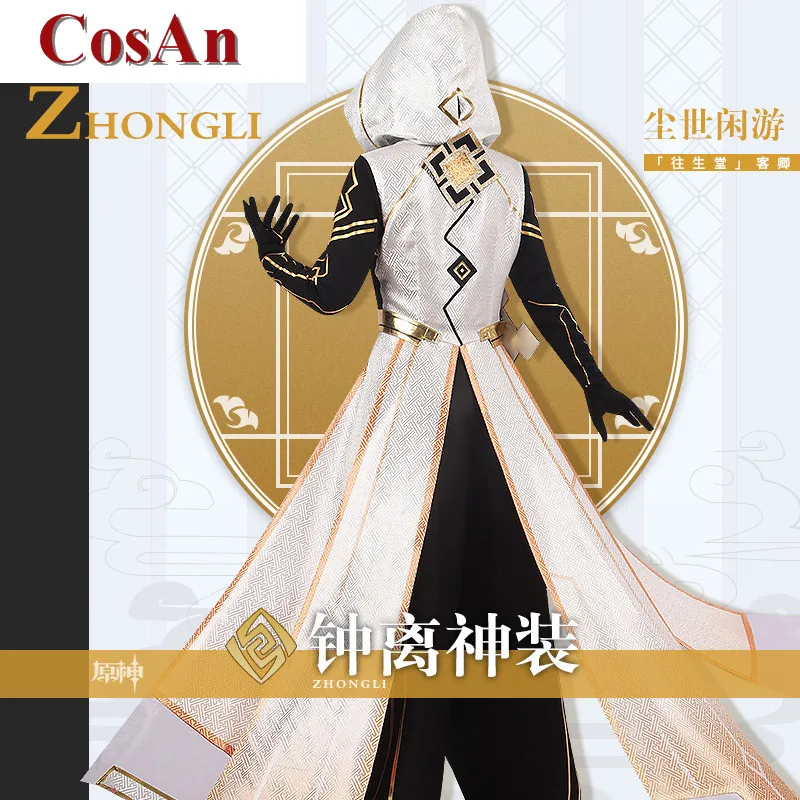 CosAn Hot Game Genshin Impact Zhongli Cosplay Costume Handsome Uniforms Unisex Activity Party Role Play Clothing Custom-Make