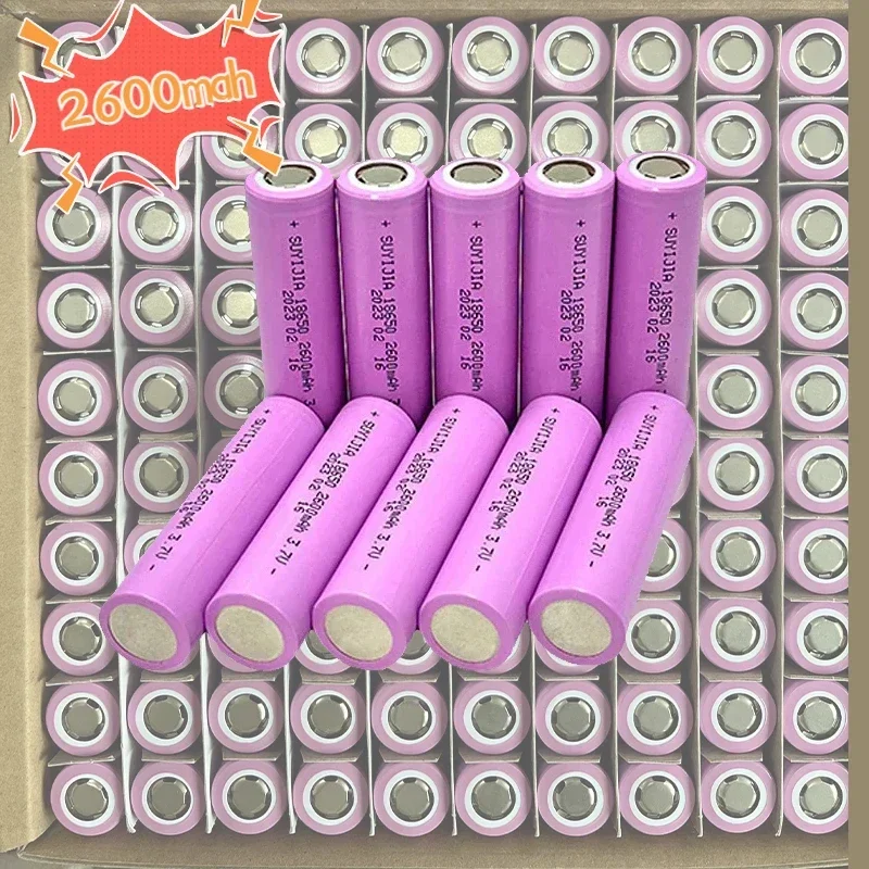 3.7V 2600mah 18650 Battery Real Capacity Li-Ion Lithium Rechargeable Batteries for Strong Light Flashlight Head Laptop Torch Toy