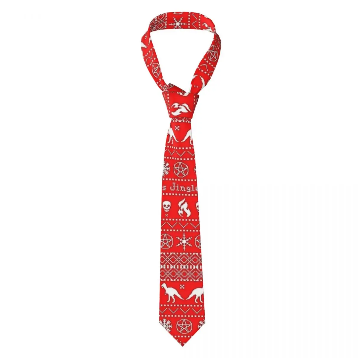 Dog Christmas Jingle Bells Tie Classic Casual Neck Ties For Male Leisure Quality Collar Tie Custom Necktie Accessories