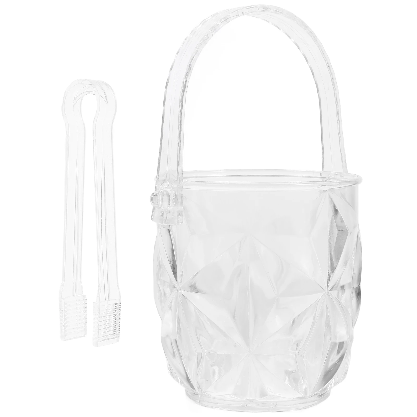 

Thickened Transparent Acrylic Ice Bucket Sturdy Handle Reusable Ice Cube Container For Bar Ktv Hotel Desktop Picnic Cooling Wine