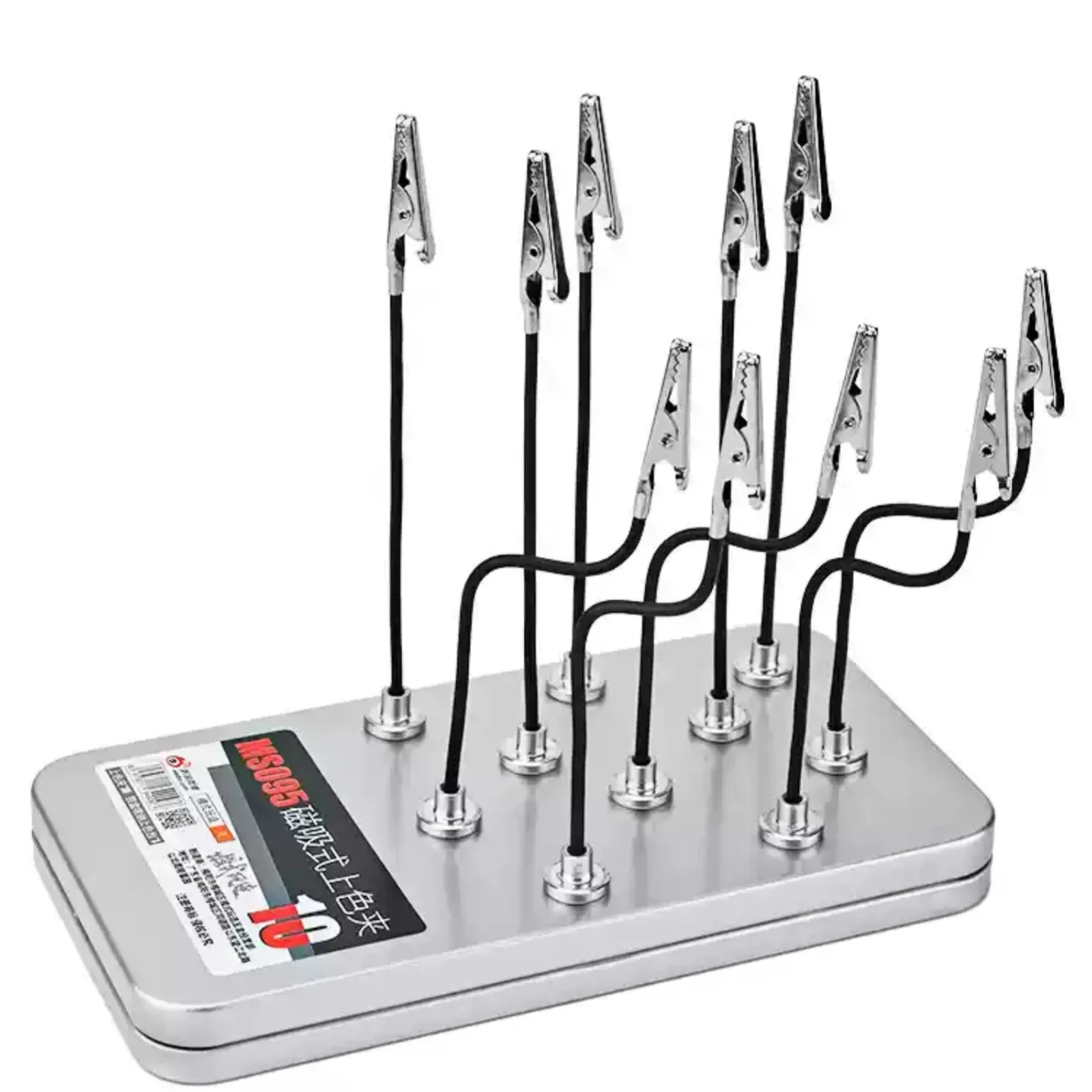 MSWZ MS095 Flexibler Metall-Magnetclip mit Aufbewahrungsbox, Modellfigur, Sprühklemme für Kunststoffmodelle, Malwerkzeuge, Hobby, Heimwerken