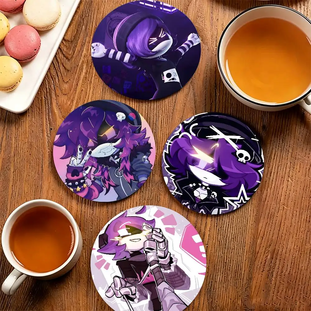 U-Uzi Doorman Murder Drones Wooden Cup Mat Cappuccino Vodka Juice Water Coaster for Flower Shop