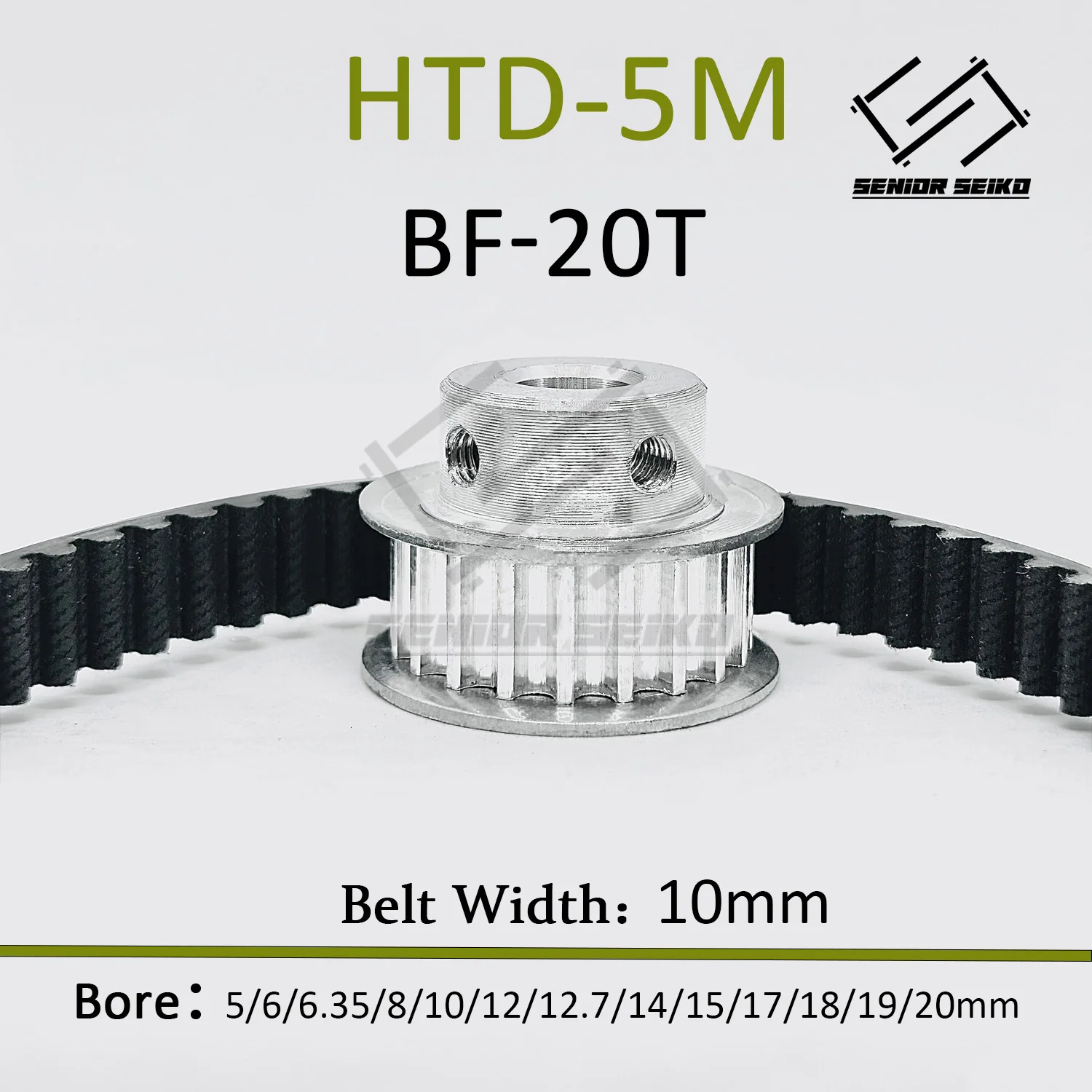 HTD5M 60Teeth 20T Timing Pulley Belt Set Belt Width 10mm Bore 5~20mm Reduction 3:1 Deceleration 5M Pulley Kit Synchronous Wheel