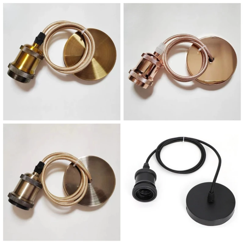 

Винтажная антикварная головка лампы, подвесной провод, головка лампы из алюминиевого сплава E27, большой винт с проволокой, подвесной светильник снизу