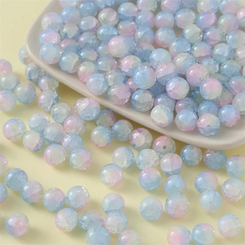 2024 New Summer Jade Broken Burst Flower Ice Cracking Glass Beads For Fashion Loose Bead Jewelry Making DIY Bracelet Necklace