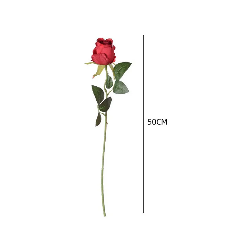 Rosa búlgara de plástico, flor Artificial, rama larga, rosas, decoración de habitación del hogar de alta gama, ramo, decoración para dormitorio y sala de estar