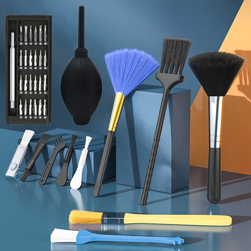 

Computer Camera Mobile Phone Cleaning Tools Microfiber Cloth Screwdriver Cleaning Cloth Air Blower Brushes for Keyboard