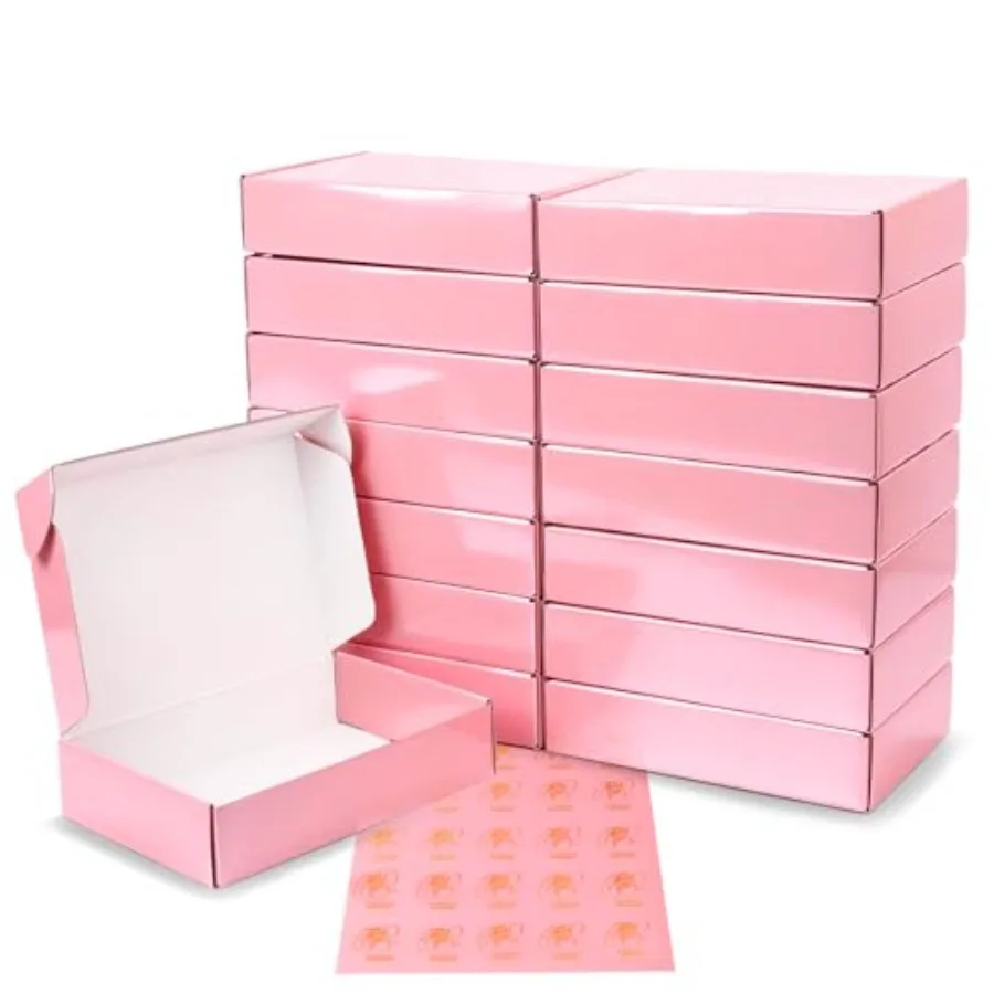 

inch Glossy Pink Shipping Boxes 45 Pack, Corrugated Mailers for Small Business Packaging, Cute Tuck Top Cardboard Box for Cloth