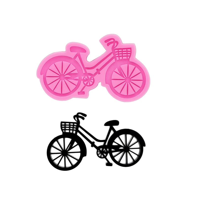 Shiny Mirror Bicycle Keychain Mold DIY Jewelry Pendant Epoxy Silicone Mold Aromatherapy Plaster Pendant Decoration Mold