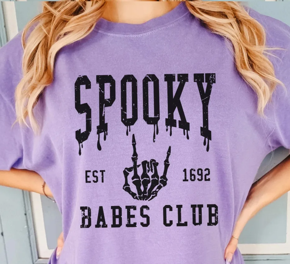 

Spooky Skeleton Halloween Shirt, Vintage Babes Club Est 1692 Tee S-5Xl