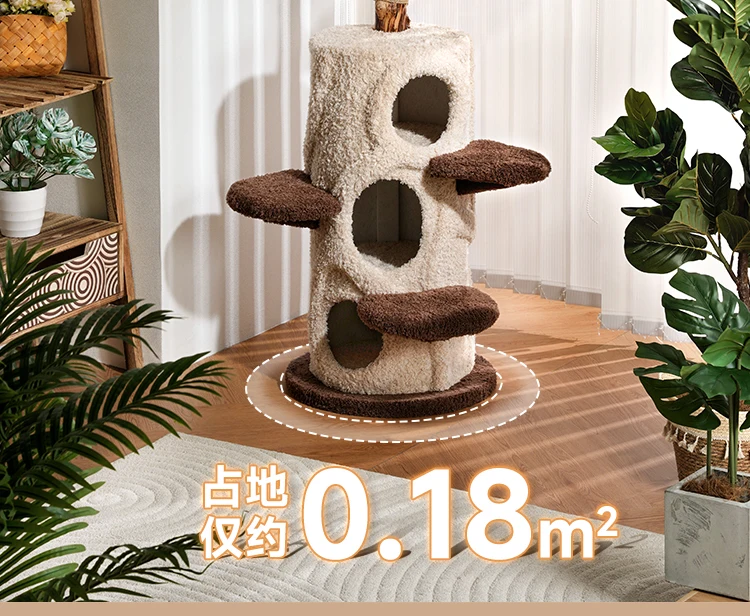 Cat climbing frame, tree trunk, cat nest, cat tree integrated log wind solid wood does not occupy a kitten viewing platform