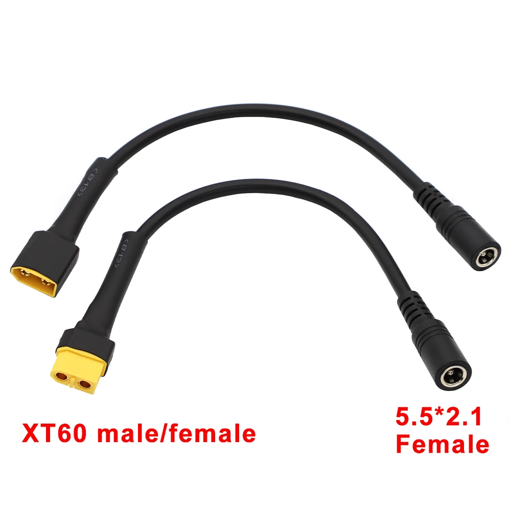 

XT60 Male / Female Connector To DC 5.5x2.1mm Power Cable Adaptor 5521 For Battery Charging Conversion Adapter Cables