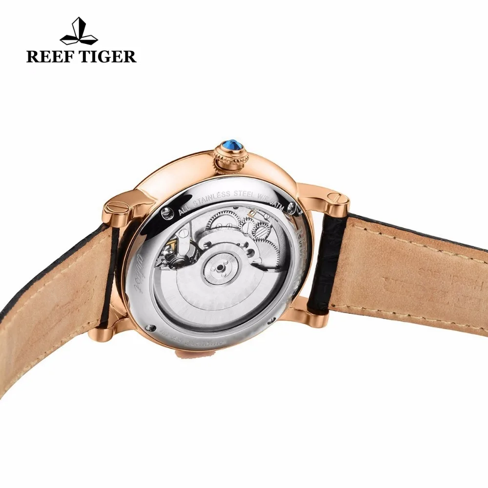 Imagem -03 - Reef Tiger-mens Real Tourbillon Relógio de Pulso Automático Relógio Mecânico Sapphire Crystal Business Ver Novo Masculino