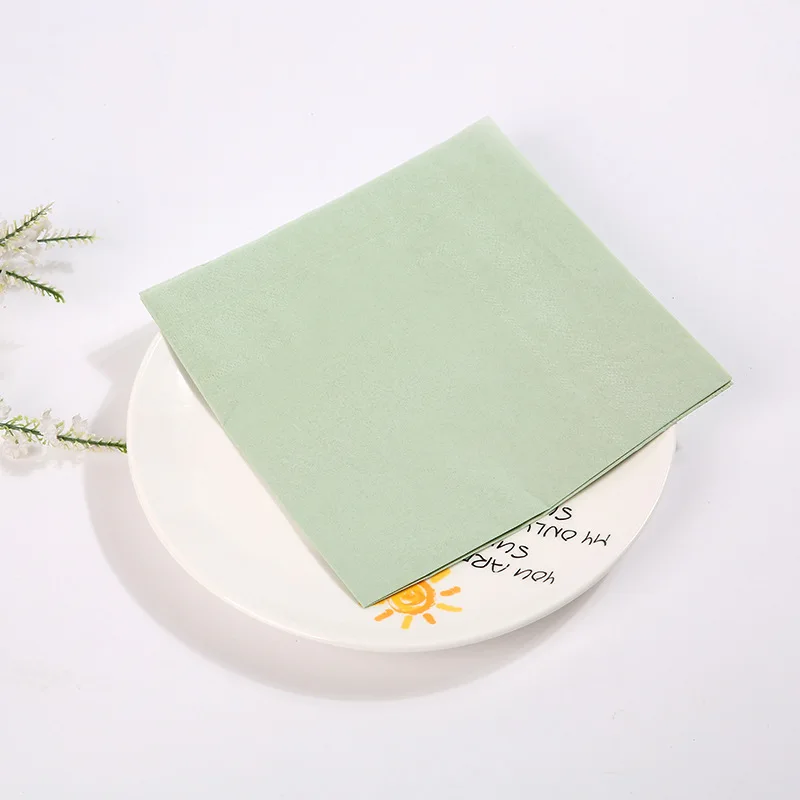 500PCS Green Paper Cocktail Napkins Disposable 3 Ply Beverage Embossed Wedding Soft for Birthday Dinner Party Bridal Shower