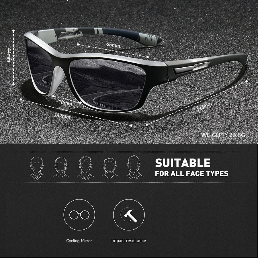 Modische Schutzbrille für Männer und Frauen, Lauf- und Bergsteiger-Sonnenbrille, Fahrrad-MTB-Brille, Outdoor-Sportbrille – Detail 3