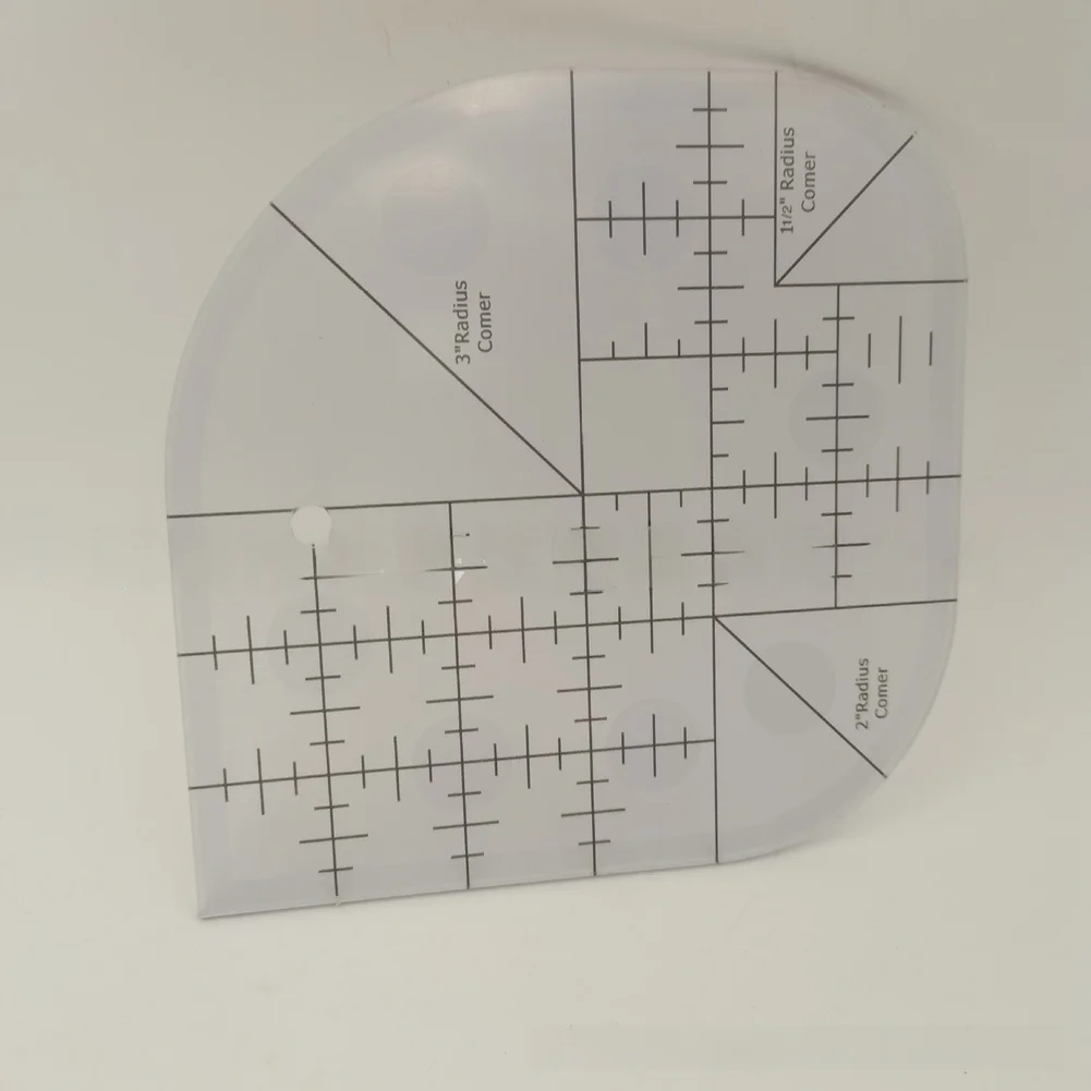 Transparent Sewing Ruler 15x15cm Non Slip Quilting Template For Multi Angle Measurement And DIY Fabric Cutting Tool