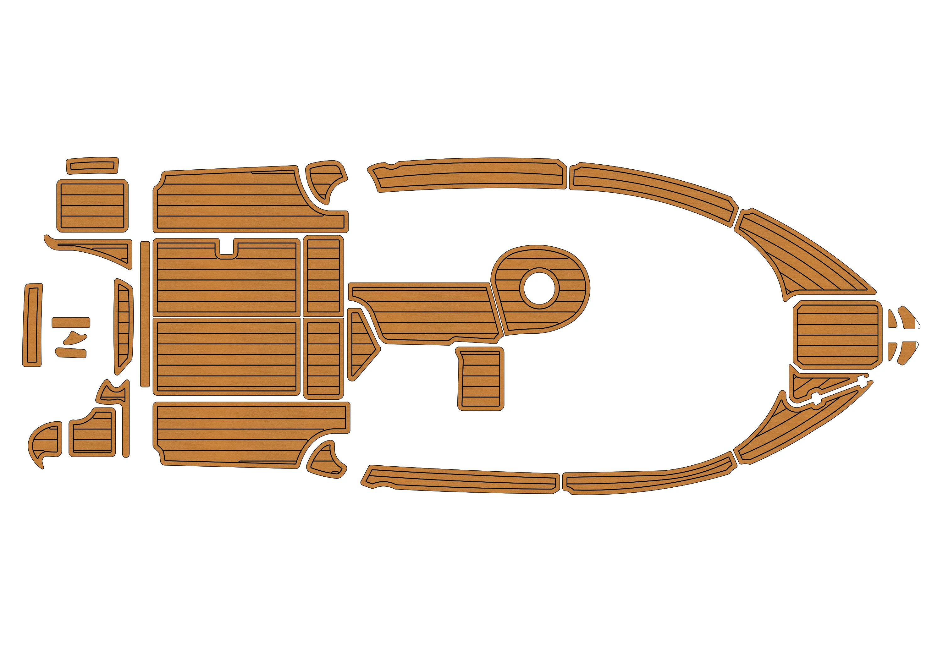 Anti-Skid EVA Faux Teak Self-Adhesive 6mm Boat Deck Pad for 2003-2009 Jeanneau Merry Fisher 625 Yacht Cockpit Marine Floor