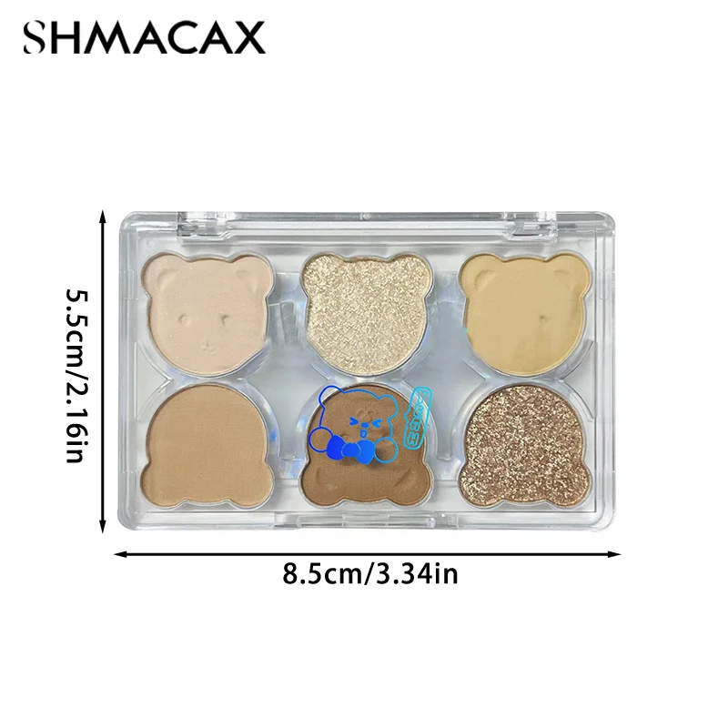 6 colori Eyeshadow Palette Eyeshadow Girl Beginner Makeup Tray scultura evidenziare cosmetici per accessori per ragazze cosmetici