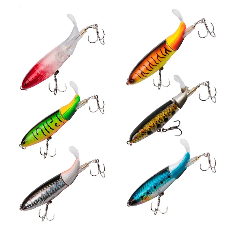 Whopper Plopper Popper المروحة توبواتر الصيد السحر 13 جرام الطعم الاصطناعي الصلب كرانكبيت Wobblers الدورية الذيل صيد السمك