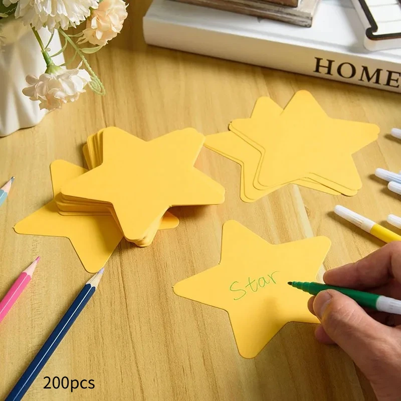 200pcs Classroom for Party Wall Decoration Star Shaped Paper Cards for Bulletin Board DIY School Craft Projects