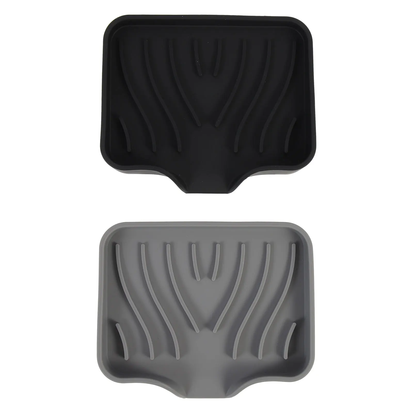 

2 Pcs Soap Drainer Holder with Spout Container Tray Sink Kitchen No Punching Silica Gel for Dish