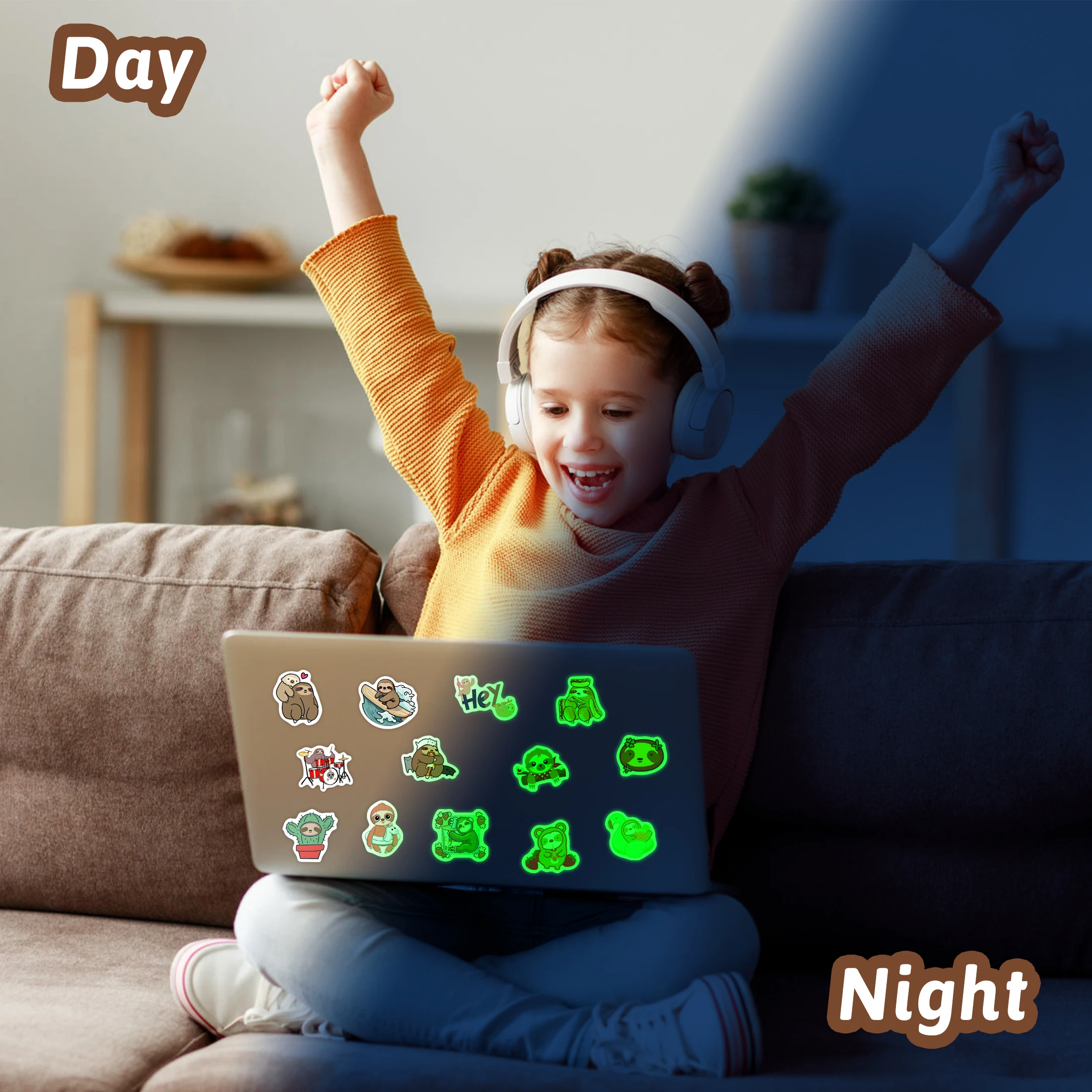 75 Stück Cartoon-Faultier-Aufkleber für Wasserflaschen für Kinder, lustige süße Faultier-Tier-Laptop-Aufkleber, wasserfestes Vinyl für Gepäck