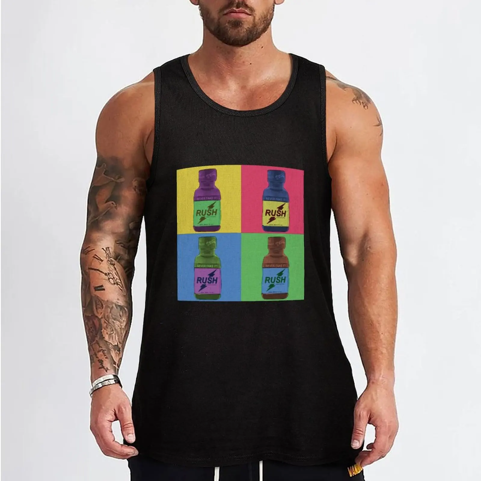 Poppers Pop Art Amyl Tank Top gym Men's t-shirts gym clothes man fitness gym t-shirts