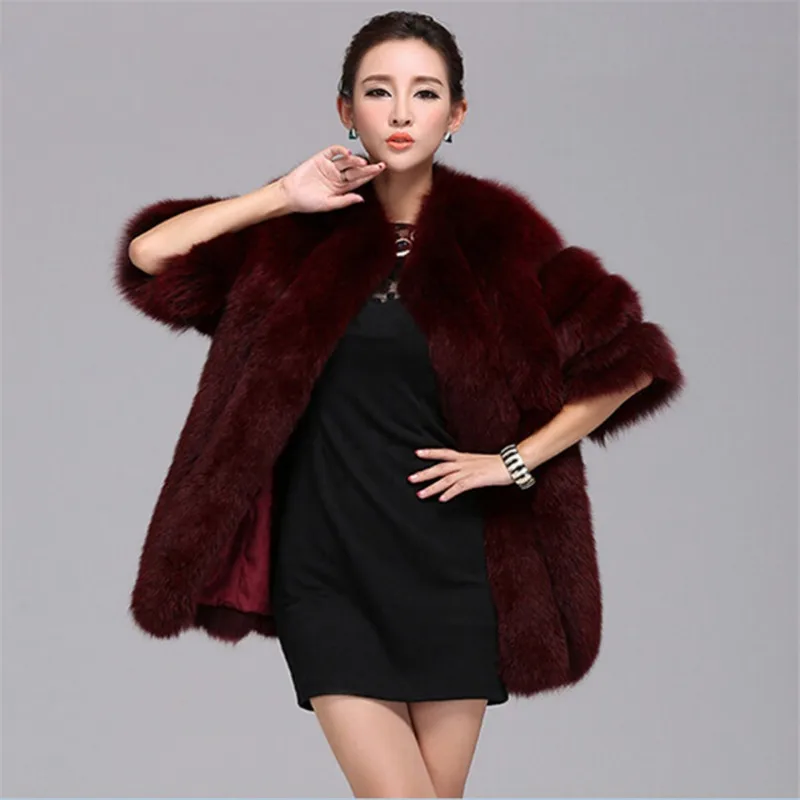 Winter New Women Faux Fox Fur Coat Large Size 4XL Fashion Luxury Outwear Thicken Warm Fake Casual Furry Fur Jacket Parkas