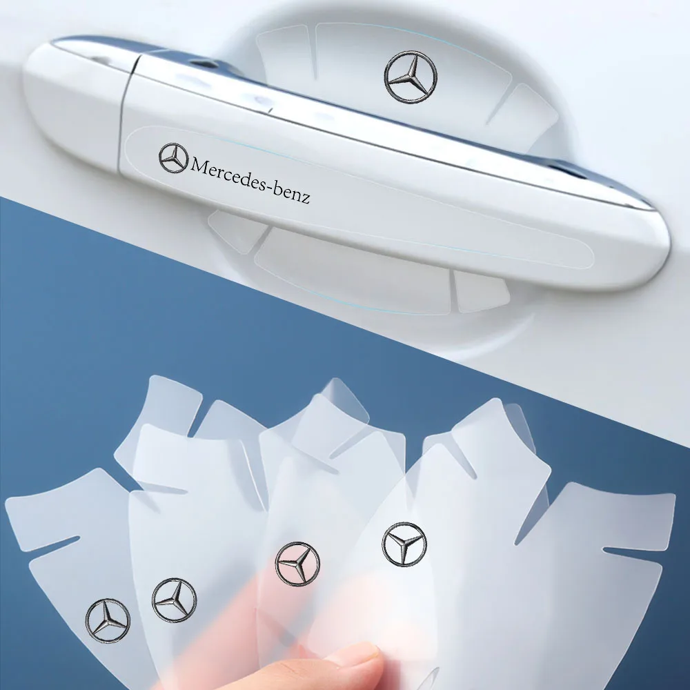 8Pcs Car Stlying Door Handle Guard Sticker Auto Refit Accessorie For Mercedes Benz AMG A R G Class GLK GLA CLA GLB GLC C200 E200