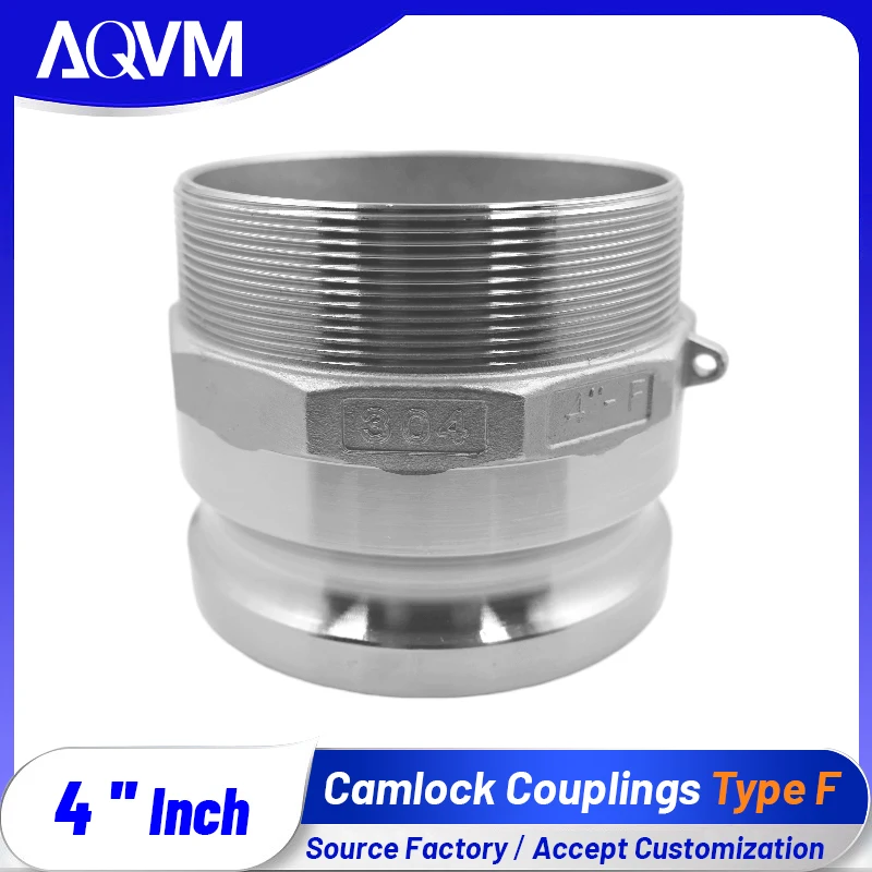 Jumbo Camlock Type F DN100 4 Inch 304SS Mining Machinery Coupling Heavy Duty Hydraulic Quick Connect Industrial Male Fittings