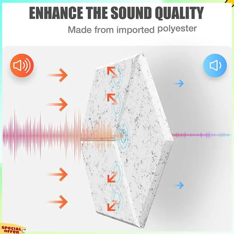 

TURE 36 PACK Acoustic Foam,Self-Adhesive Sound Proof Panels,For Sound Insulation &Acoustic Treatment(Gray)