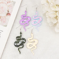 1 Pair Creative Halloween Charms Drop Earrings Acrylic Magic Snake For Woman Jewelry Holiday Gifts