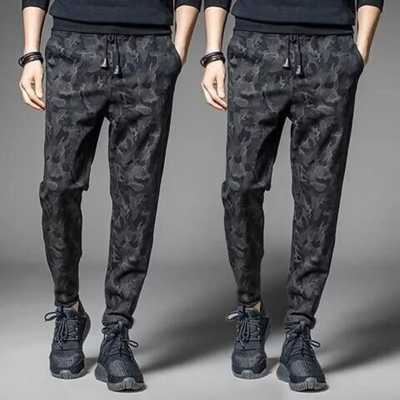 Running Jogging Sport Pants Men Sweatpants Casual Sweat Pants Men's Pants Spring Sports Versatile 9/4 Stretch Camo Feet Pants