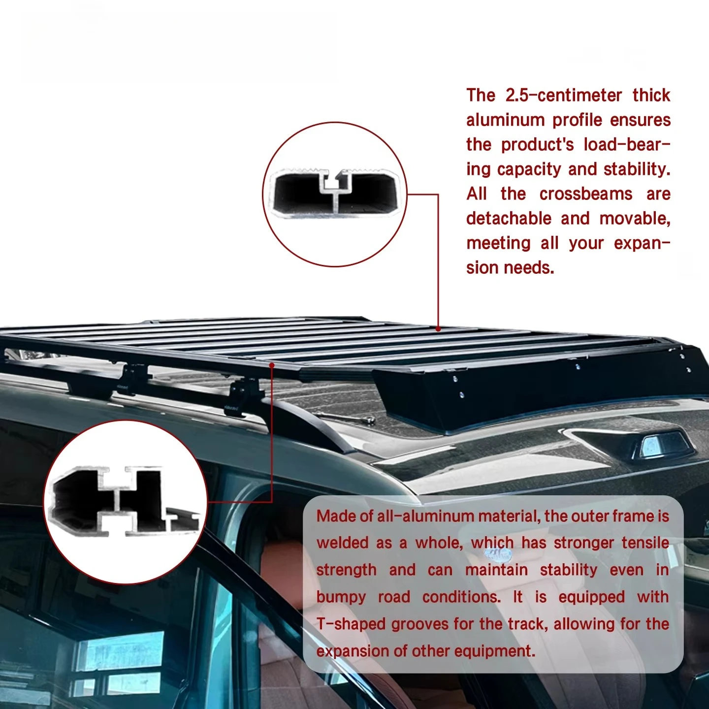 

Car Roof Rack Aluminum Alloy Heavy - Duty No - Drill Installation Strong and Durable Expand Storage