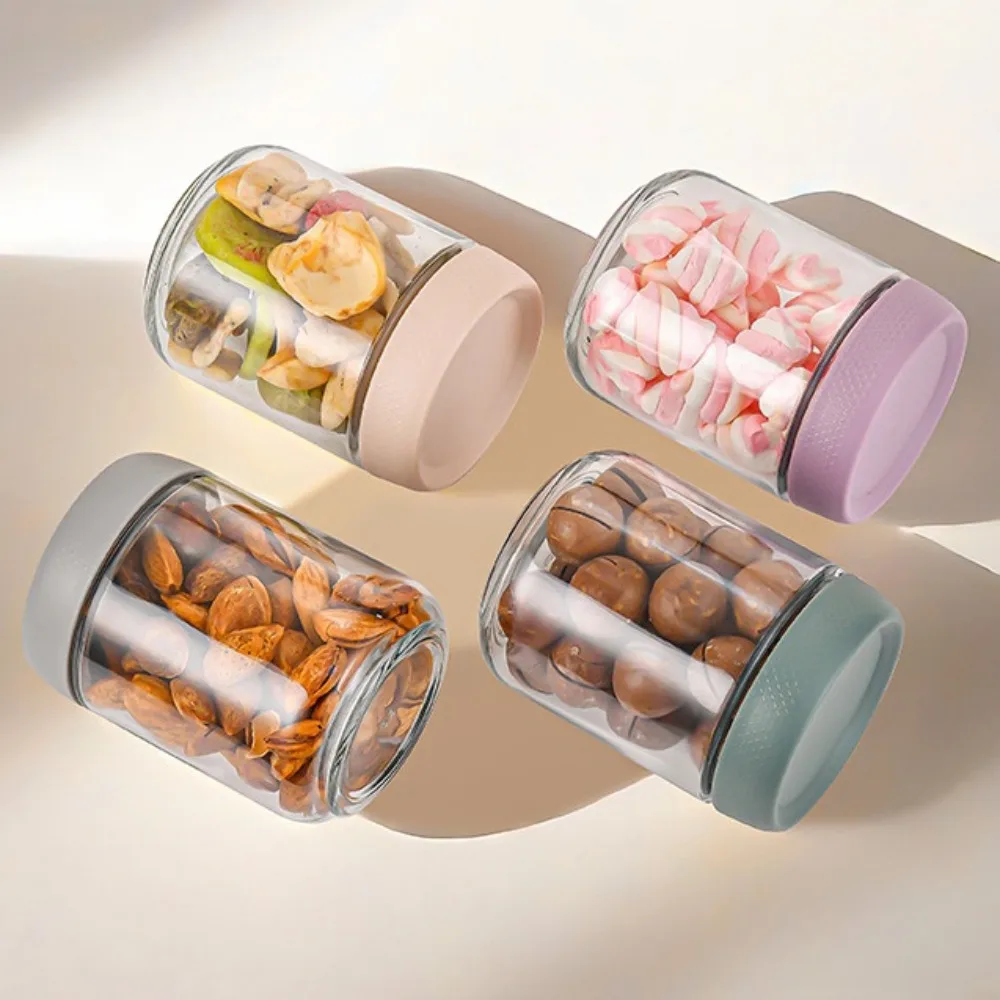 480ml 16oz Overnight Oats Containers with Lids Food Storage Tool Yogurt Bowl Wide Mouth Food Containers for Snack Spice Sugar