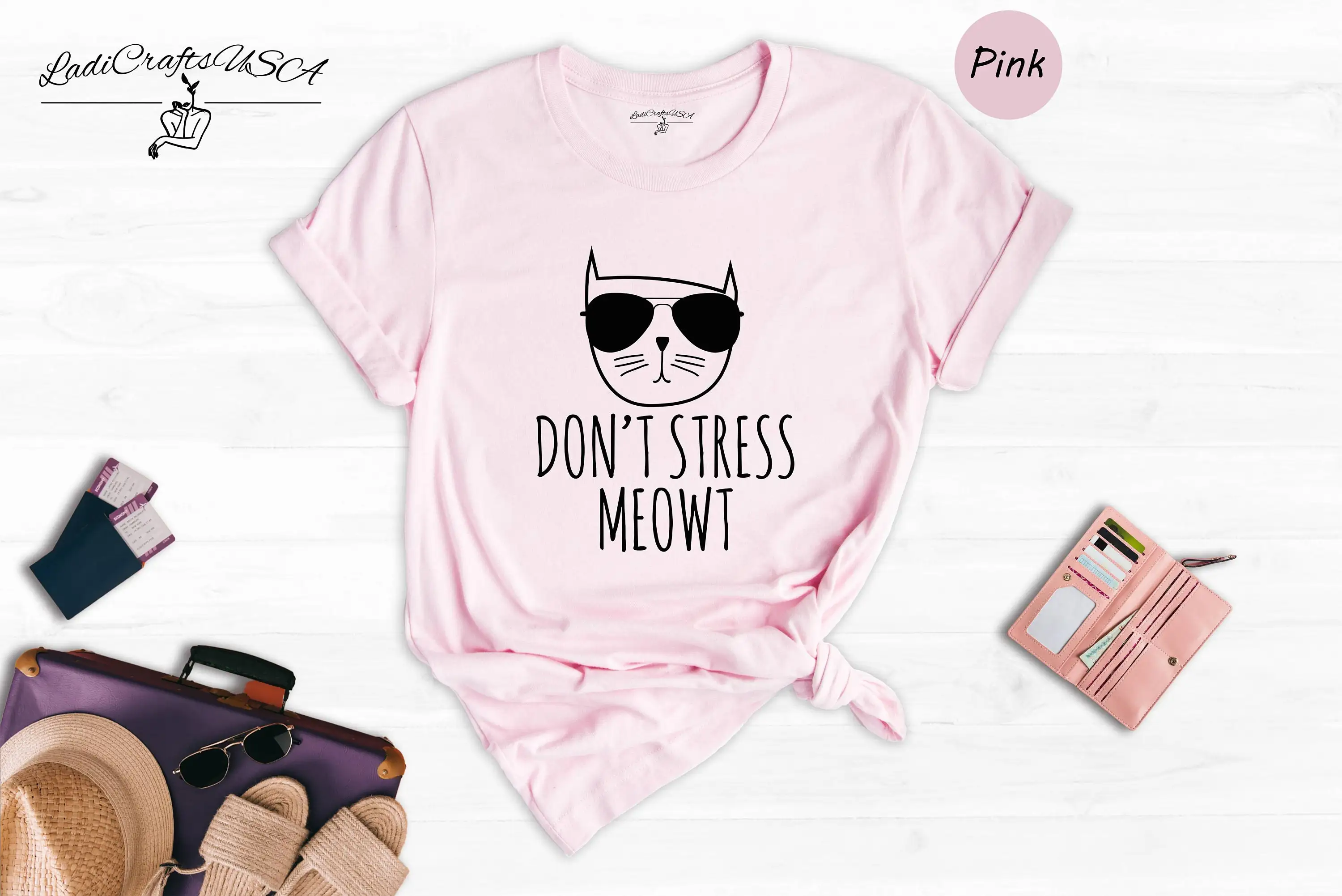 Don'T Stress Meowt T Shirt Cat With Sunglasses Lover Animal Me Out Cool Funny