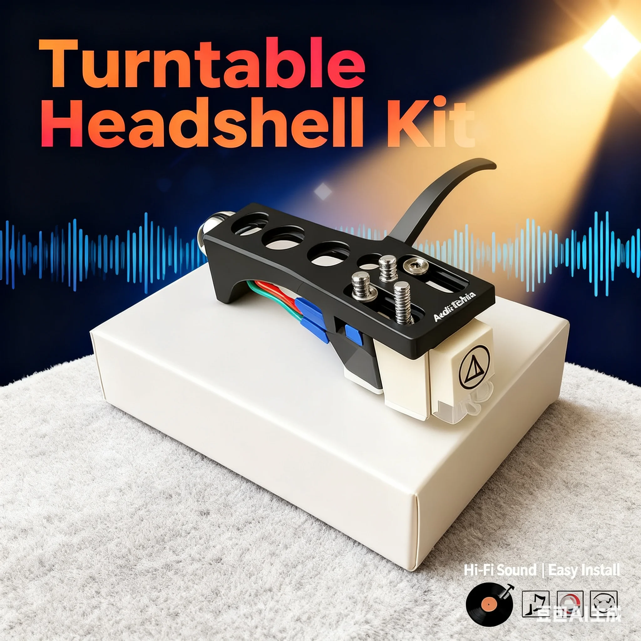 Kit de casco para cartucho Audio-Technica AT-3600L - Conector de 4 pines, montaje universal, para tocadiscos