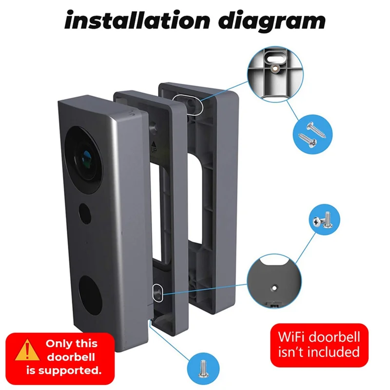 2X Adjustable Angle Doorbell Bracket For Ring Video Doorbell Household Doorbell Bracket Adjustable (Left And Right)