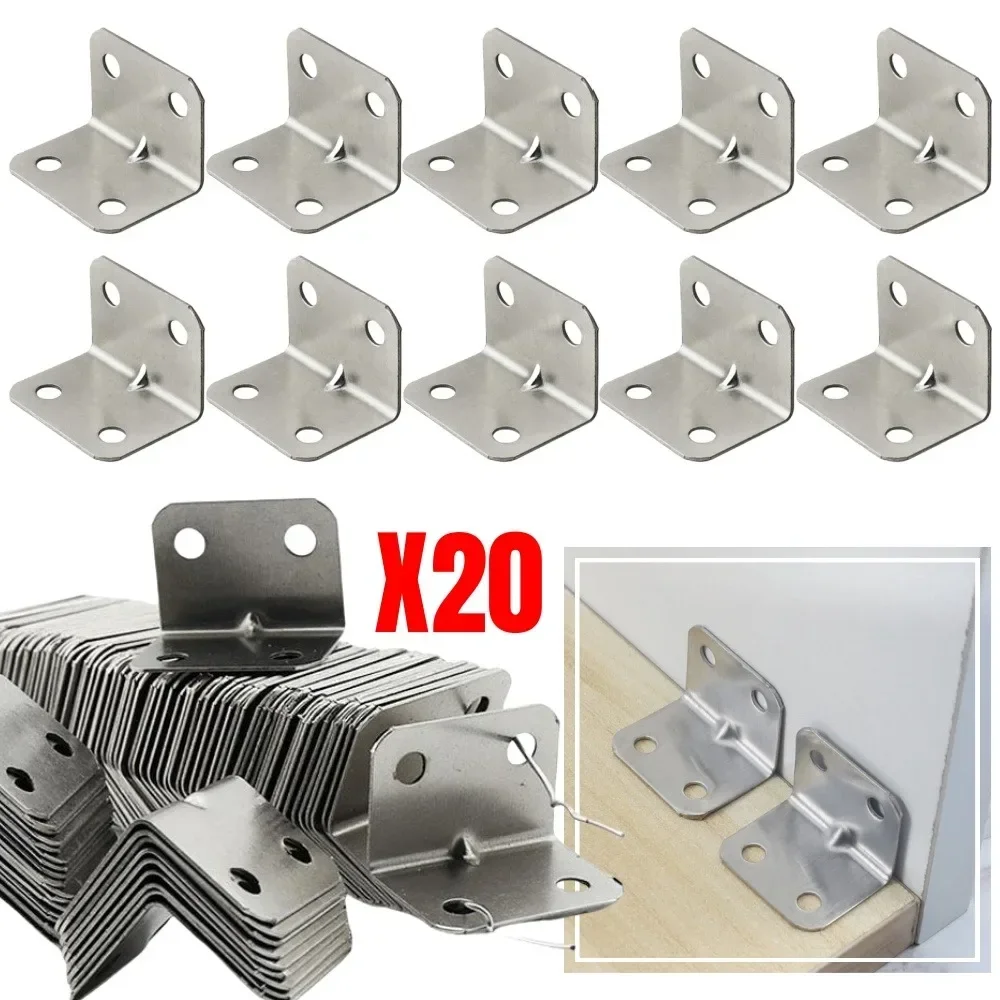 

Угловые кронштейны из нержавеющей стали, 90-градусные прямоугольные фиксированные соединители, мебельная книжная полка, угловой код шкафа, L-образный кронштейн