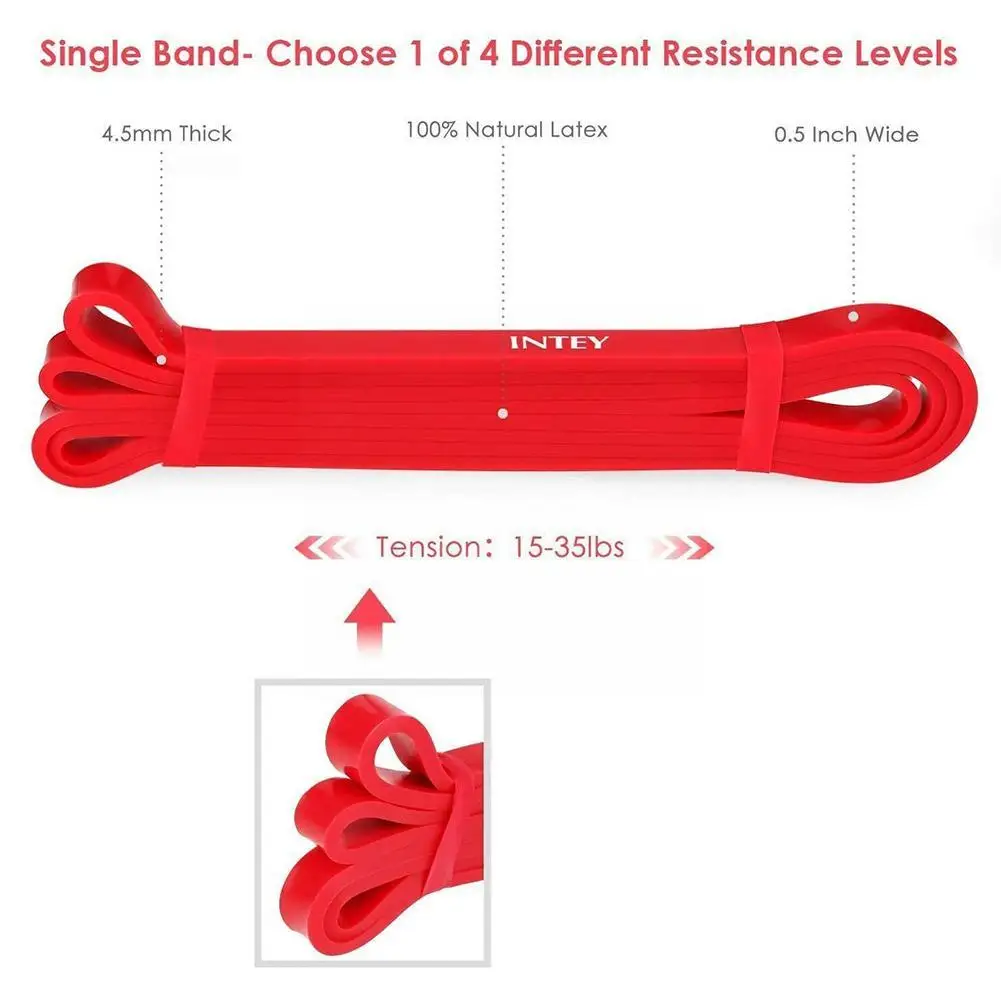 Bandas de resistencia para Fitness, expansor elástico de goma para fuerza, gimnasio, tensión, Yoga, ejercicio, equipo deportivo rojo W5s3