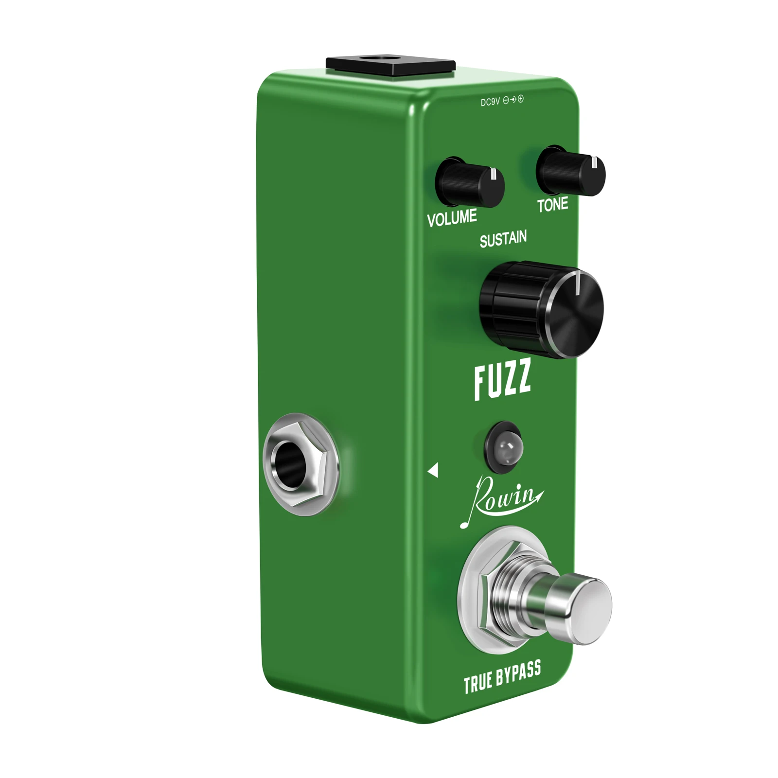 Rowin LEF-306 Fuzz Pedal For Electric Guitar & Bass Traditional Fuzz Effect Full Metal Shell ​True Bypass