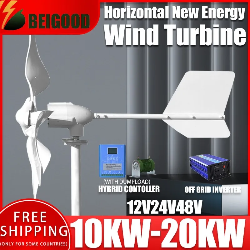 Power Generator Horizontal Axis Wind Turbine 10000 Watt Home Use Magic Windmill For In The Garden Free Energy Unit Cooling Fan