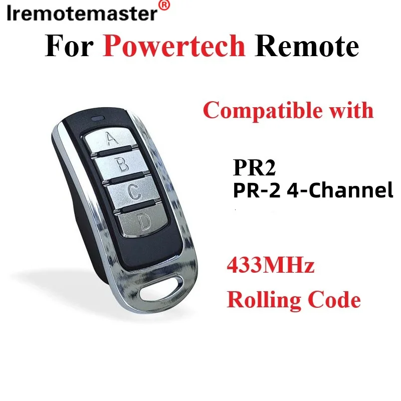 

For Powertech Remotes Replacement Compatible PR2 4-Channel Rolling Code 433MHz Garage Door Remote Control Gate Openers Command