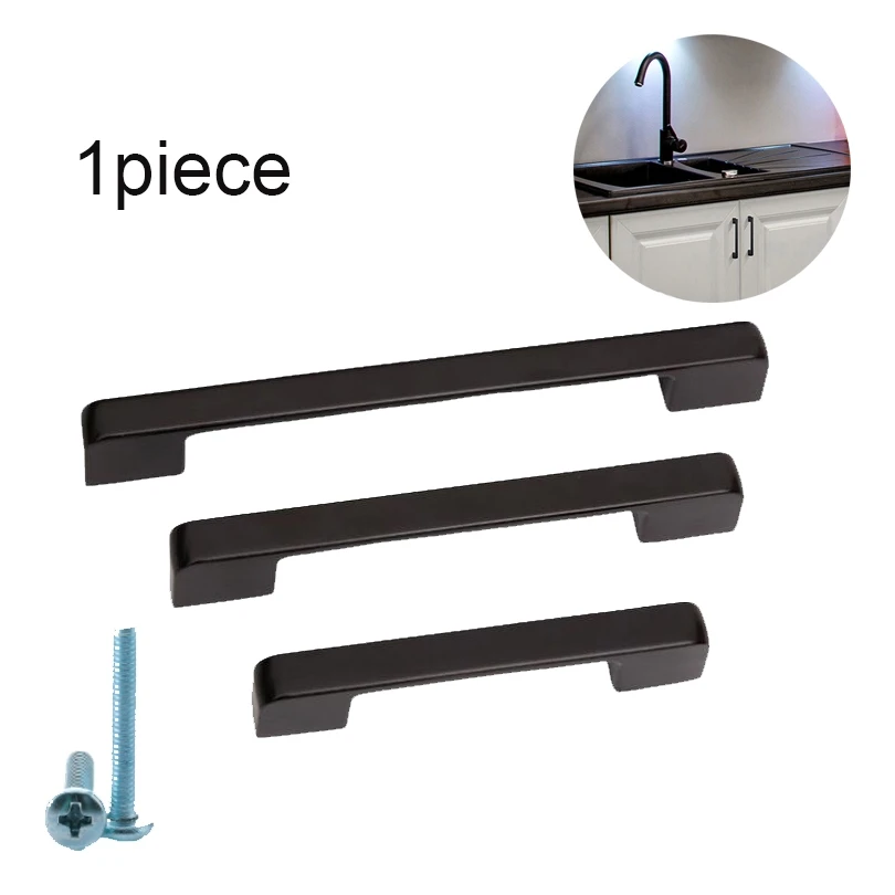 Cabinet Pulls 1piece Zinc Alloy Kitchen Square Cabinet Pulls Matte Black Cabinet Pulls for Cabinet Cupboard Drawer