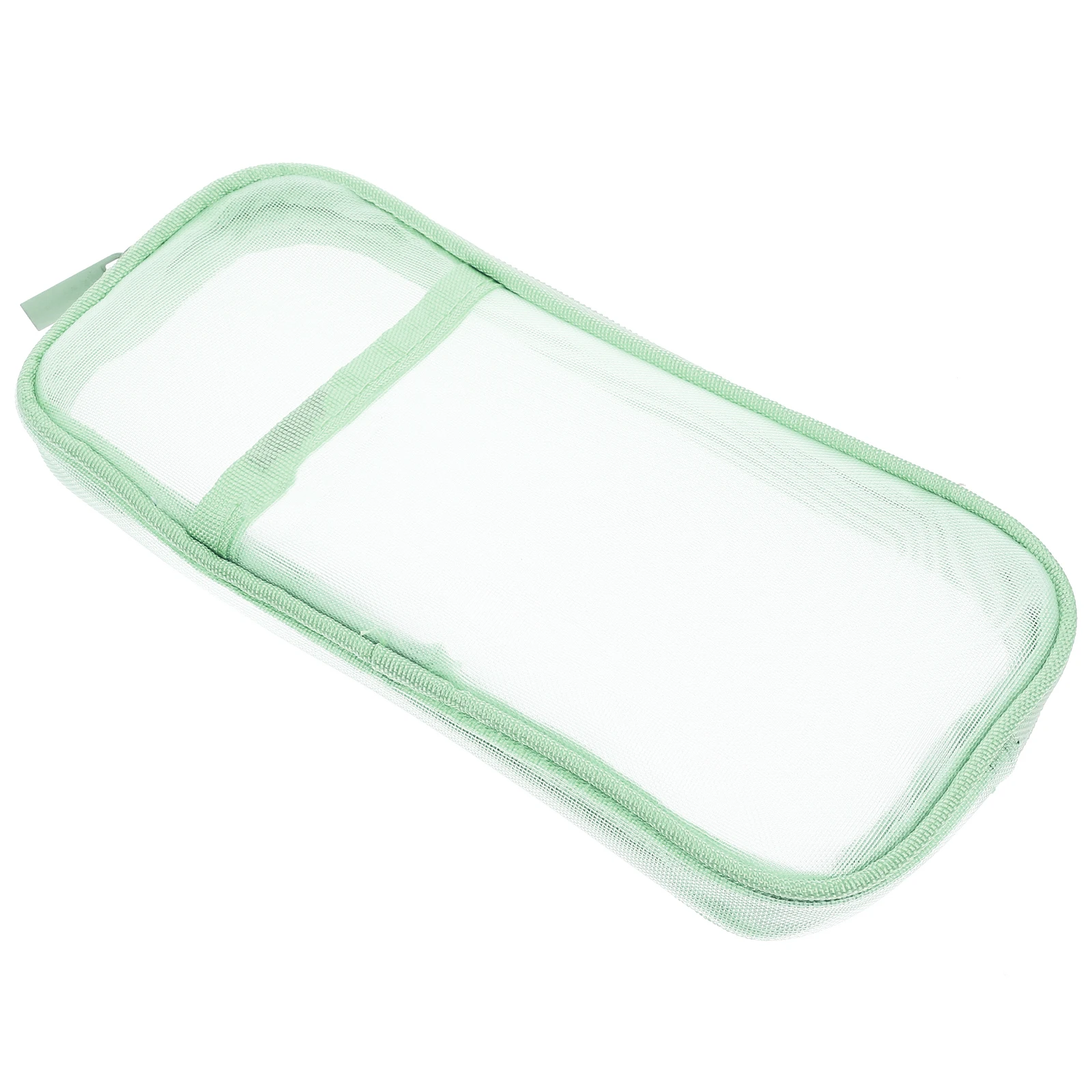 

Mesh Pencil Case Large Capacity Clear School Supplies Bag Wear Resistant Material Zipper Design Lightweight Storage Pen Pouch