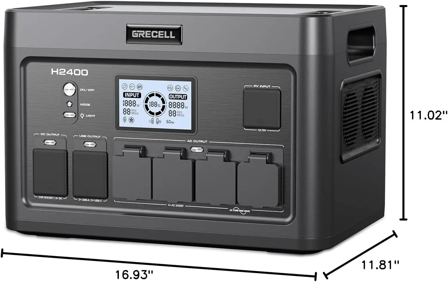 

Portable Power Station 2400W, 1843Wh LiFePO4 Solar Generator UPS Home Backup Power w/4 2400W AC Outlets (4800W Peak)