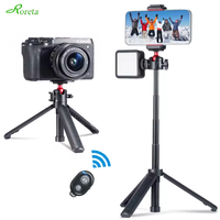 Roreta Mini Desktop Selfie Stick Tripod With 1/4 screw Handheld Camera Live Vlog Phone Portable Retractable Stand