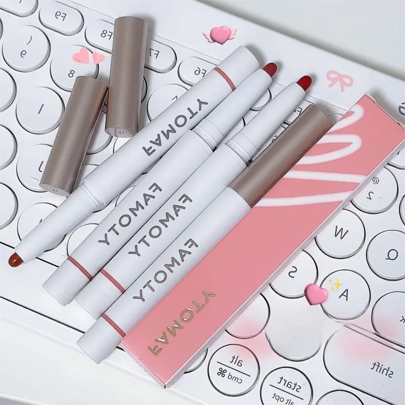 Lipliner, langdurige kleurveranderende lippenstiftpen, matte lipklei, matte fluwelen automatische rotatiepen, lipcosmetica