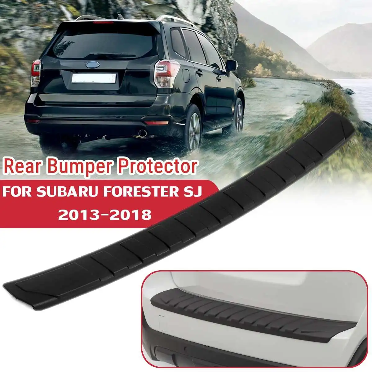 Rear Bumper Protector Sill Trunk Rear guard Tread Plate Trim FOR SUBARU FORESTER SJ 2013-2018 Car styling Exterior Parts