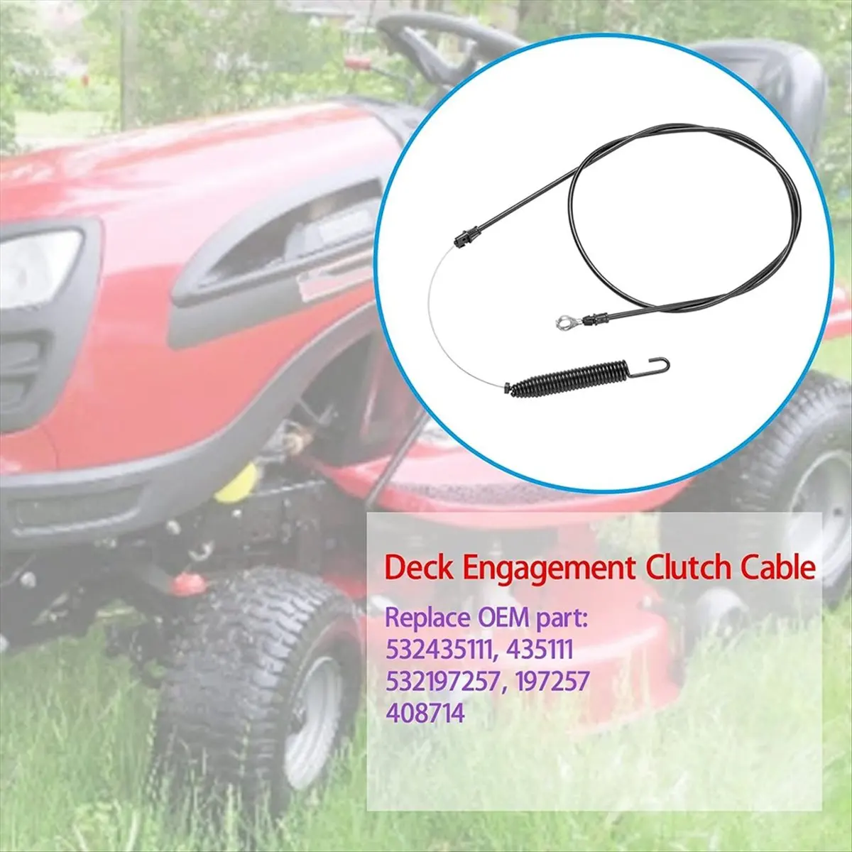 Engagement Clutch Cable for Mower for Lawn Mowers Deck Engagement Clutch Cable Galvanized steel wire rope